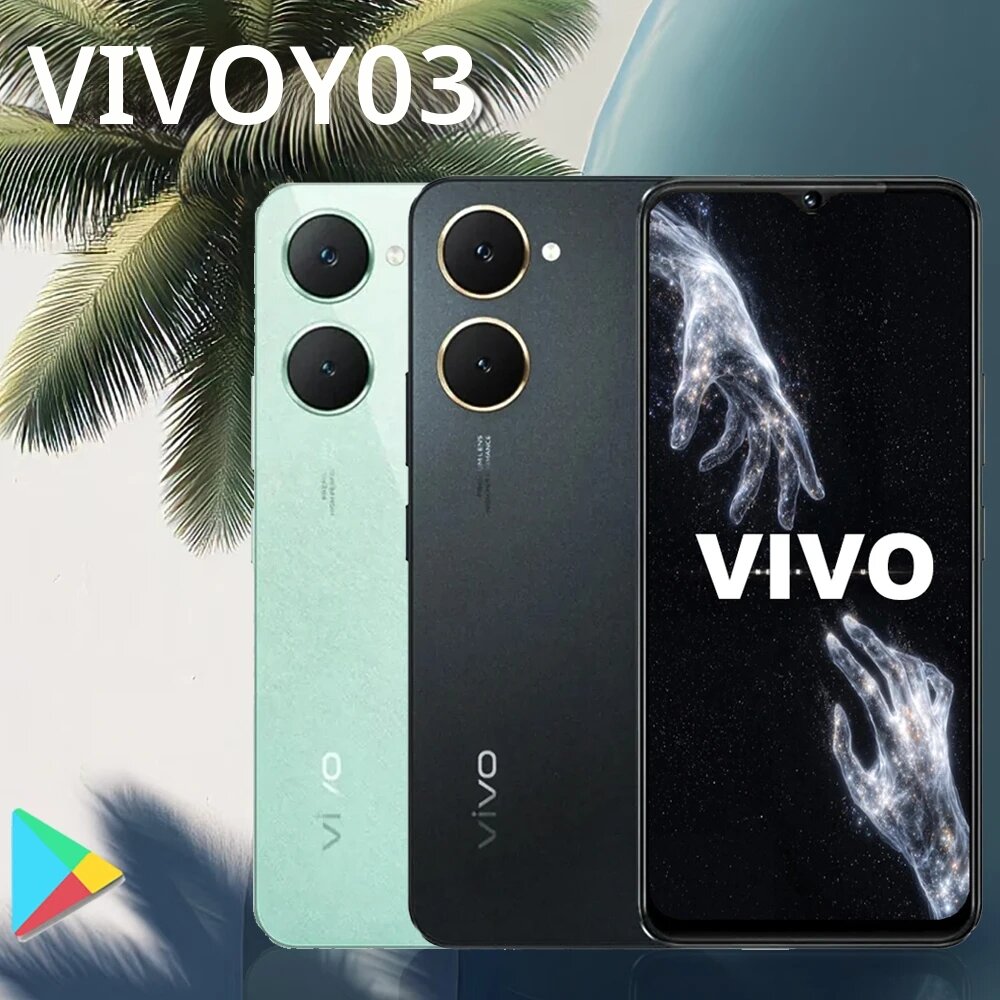 vivo | VIVO Y03 4G สมาร์ทโฟนแฟชั่นรุ่นดั้งเดิม หน่วยความจำขนาดใหญ่ 8GB+256GB/แบตเตอรี่ใช้งานได้นาน 5000mAh/พอร์ตเชื่อมต่อ USB Type-C ราคา 6,099 บาท*ส่งฟรี
