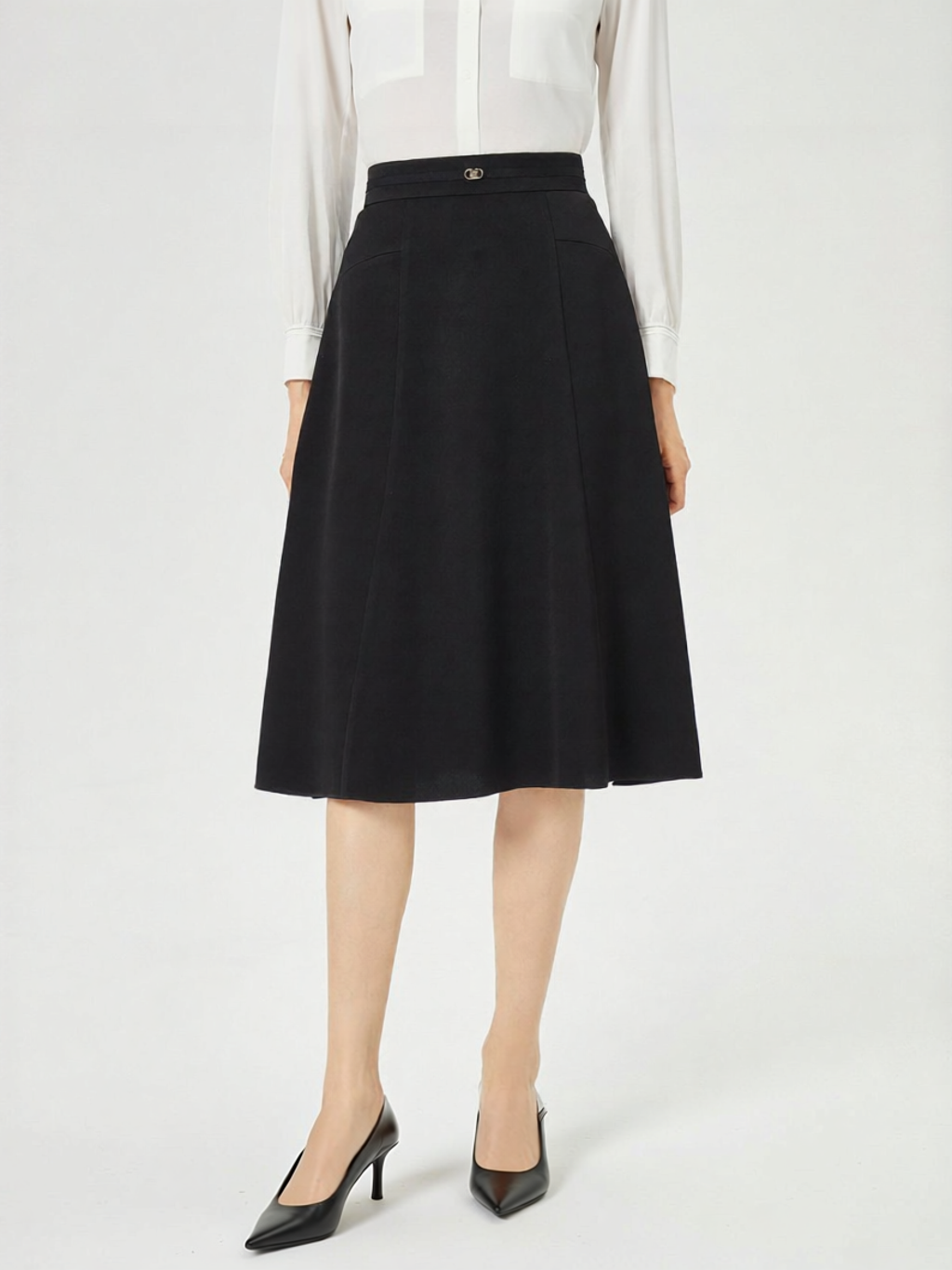 NAERSI | Elegant Black Mid Skirt ราคา 7,390 บาท*ส่งฟรี