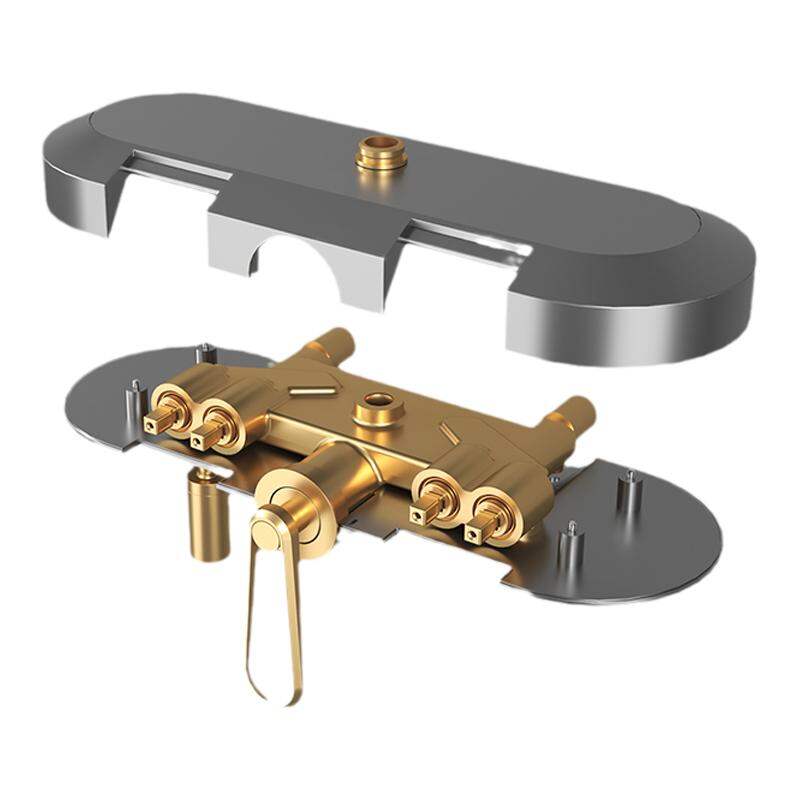 AZOS | Gun Gray Full Copper Digital Constant Temperature Shower Set Wall-mounted ราคา 4,463 บาท*ส่งฟรี