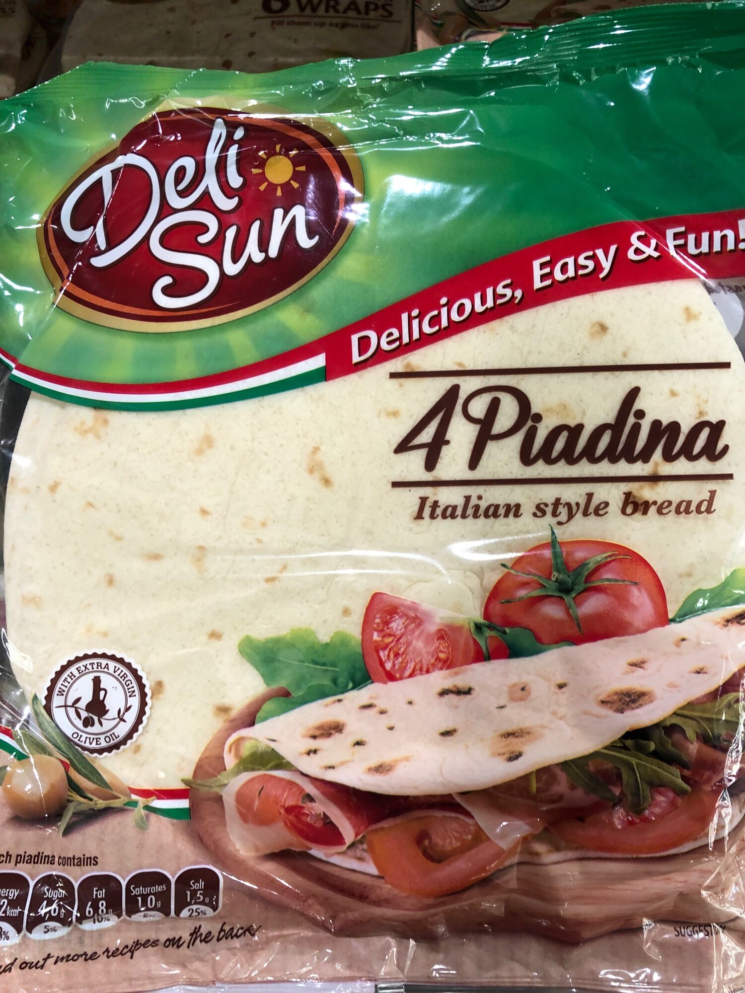 Deil sun 4 Piadana Italian style Bread