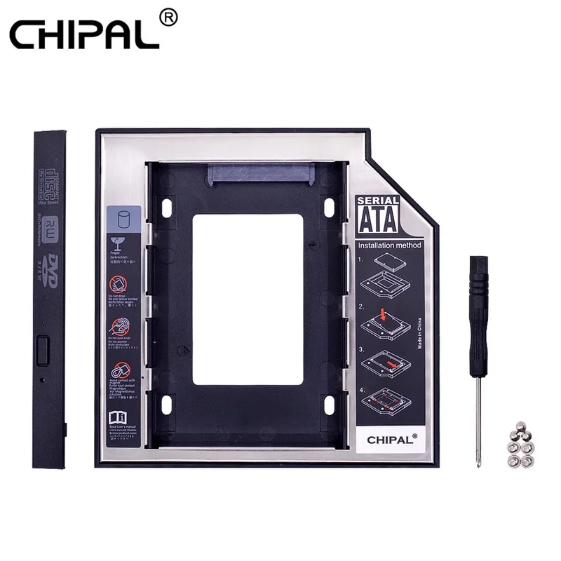 ภาพหน้าปกสินค้าCHIPAL 2nd HDD Caddy 9.5mm SATA 3.0 2.5'' HD Hard Disk Drive Enclosure SSD Case Box For Laptop CD-ROM DVD-ROM Optical Bay