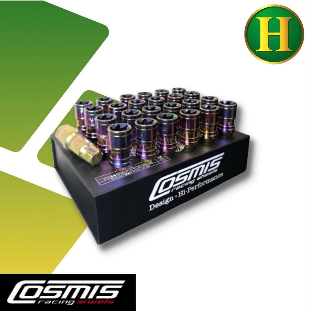 น็อตล้อ Cosmis Racing Lug Nut (M40)1.5 สีเรนโบ🎏ราคาชุด24ตัว แถมลูกบล็อค