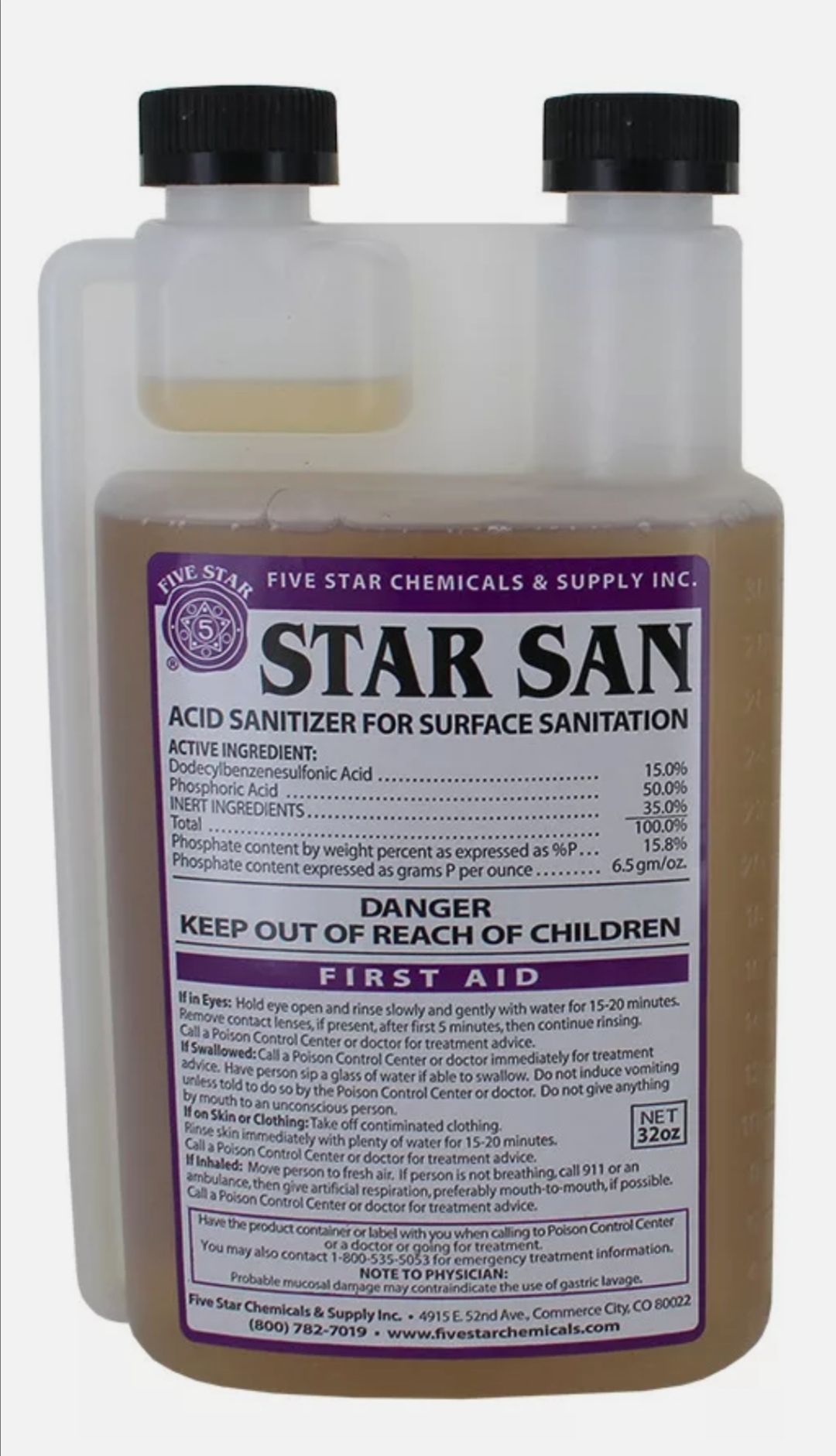 น้ำยา STAR SAN ขนาด 1 oz. (แบ่งบรรจุ) น้ำยาล้างทำความสะอาด ฆ่าเชื้อ โดยไม่ต้องล้างออก