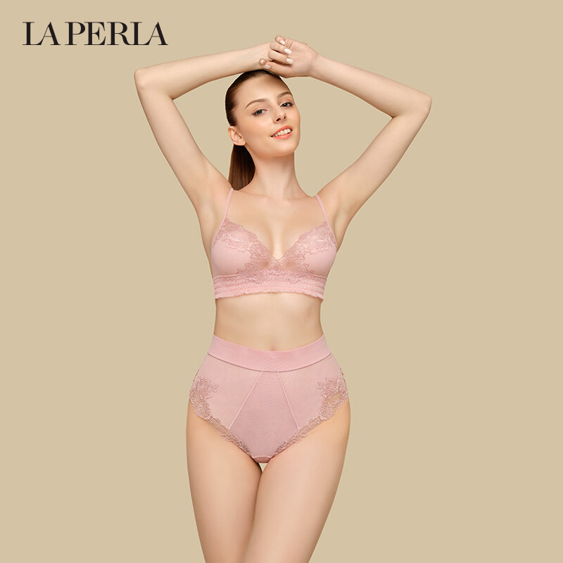 LA PERLA เสื้อชั้นในลูกไม้บางสำหรับผู้หญิง เสื้อชั้นในไร้โครง ทรงกระบอกเล็ก ทรง V สำหรับฤดูร้อน ผ้าไนลอน ไร้โครง ราคา  10,393 บาท*ส่งฟรี