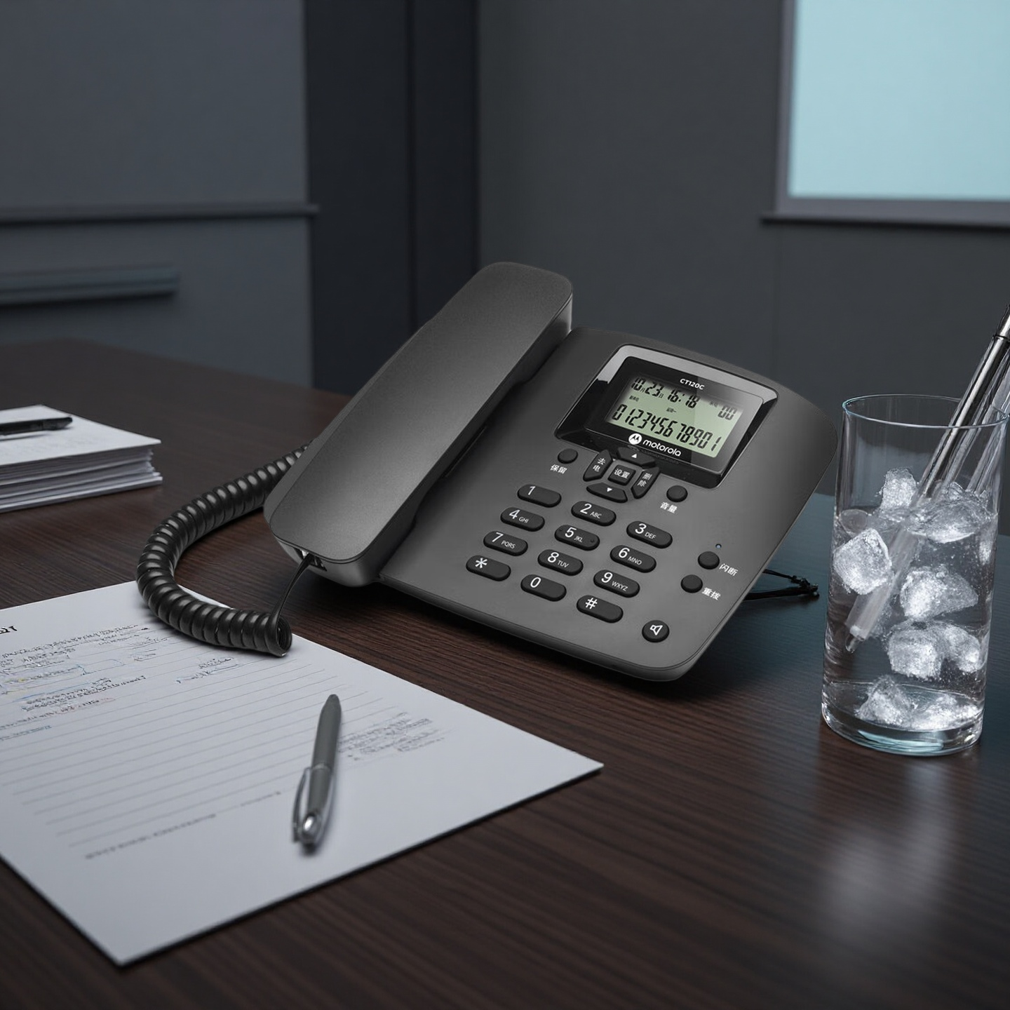 Motorola | Wired Battery Free Black Desktop Phone ราคา 564 บาท*ส่งฟรี