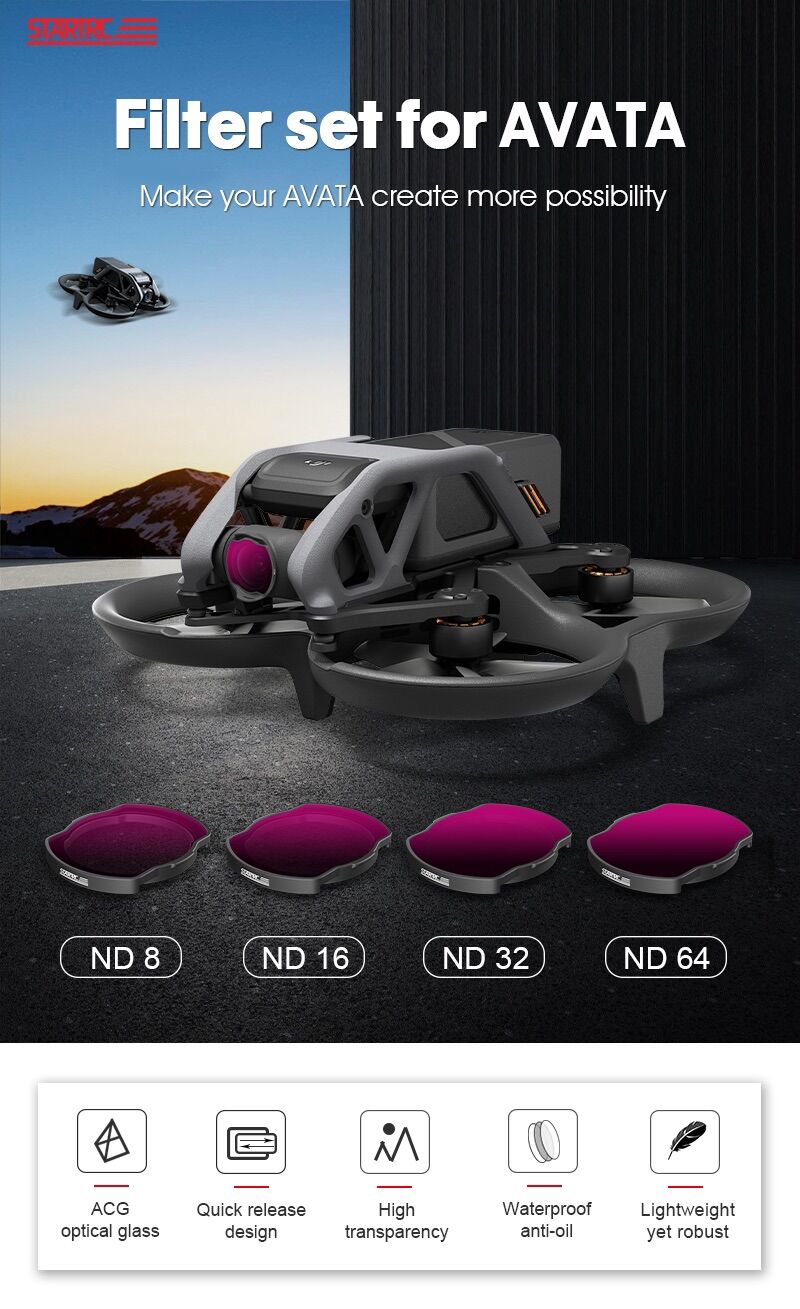 DJI Avata ND Filter Set – ND8, ND16, ND32 Objektivfilter Für Professionelle Drohnenaufnahmen