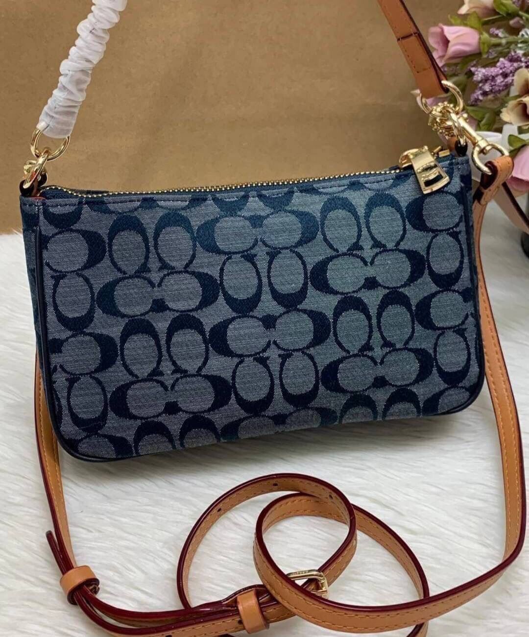 Coach Messicoo Top Handle Pouch In Signature Coated Canvas - Mini heart ...