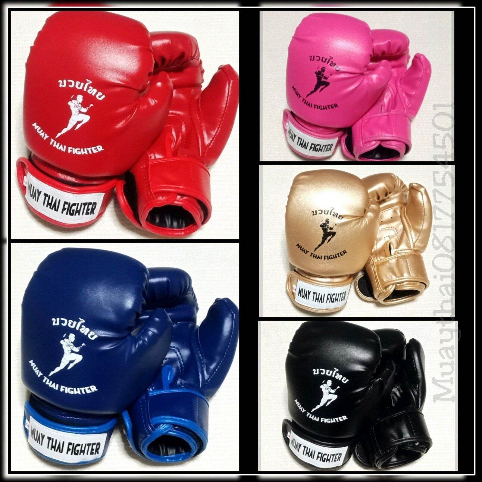 นวมชกมวยหนังเทียมอย่างดี สำหรับเด็กและผู้ใหญ่ Made in Thailand muaythai0817754501