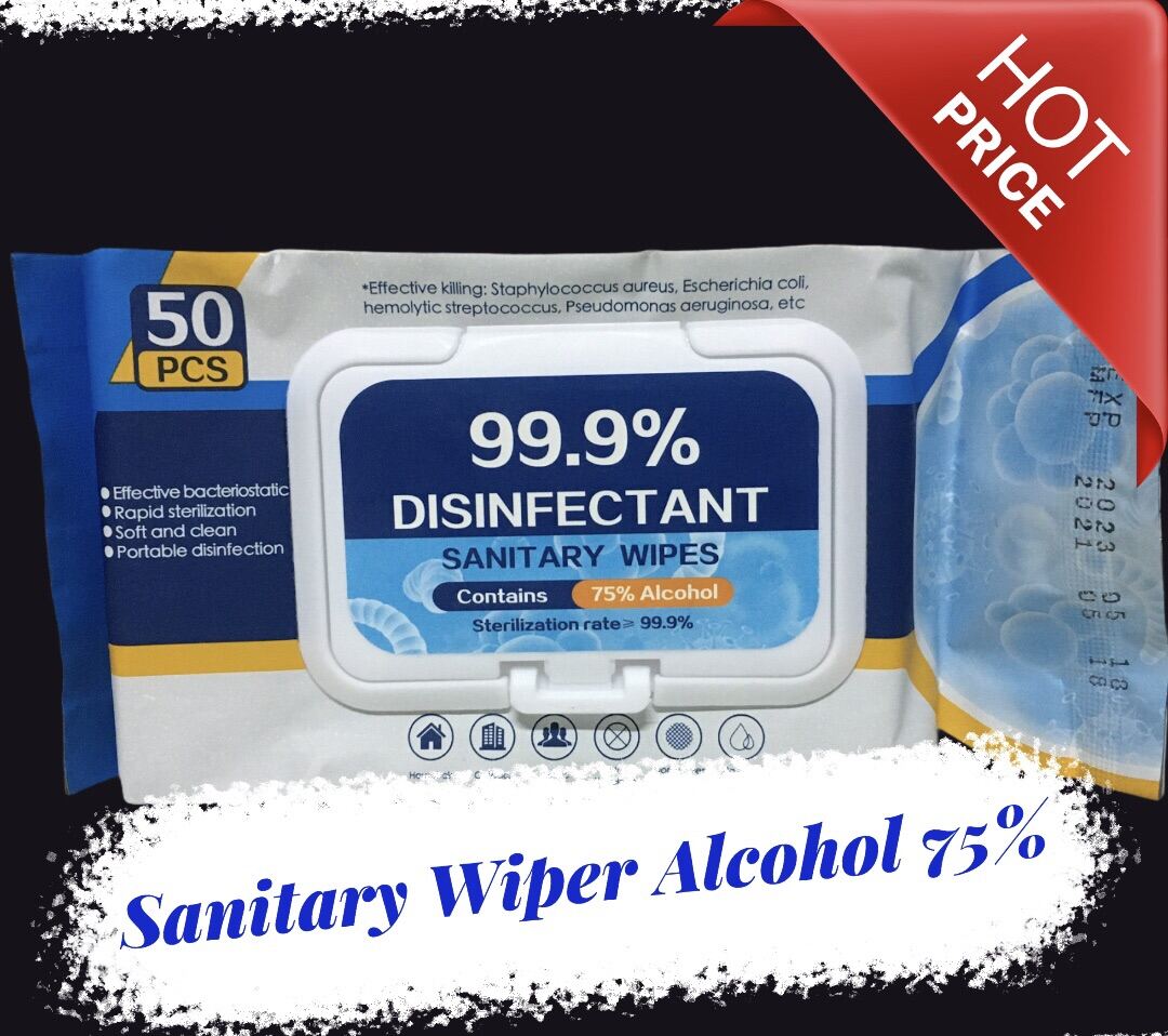 ทิชชู่เปียกผสมแอลกอฮอล์ 75% Alcohol Wipes (1 แพ็ค มี 50 แผ่น) ทิชชู่เปียก Aalcohol 75% “มีสินค้าพร้อมส่ง จากไทย”!!!!!!!!