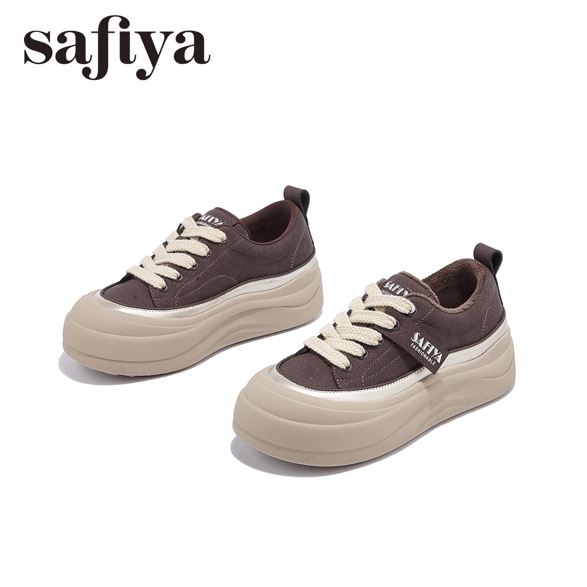 Safiya | Comfortable Lightweight Fashionable Casual Women's Leather Sneakers ราคา 3,880 บาท*ส่งฟรี
