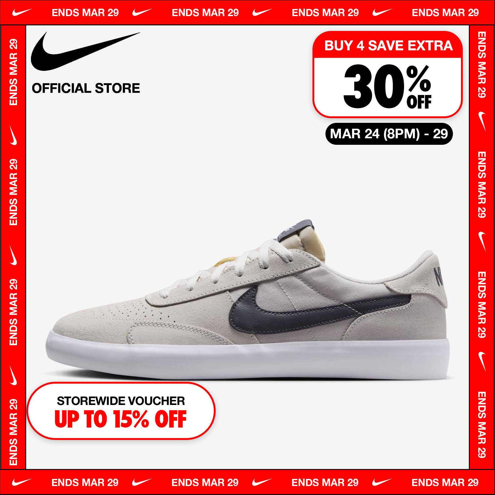 Nike Men's Sb Heritage Vulc Shoes - Vast Grey ไนกี้ รองเท้าผู้ชาย Sb Heritage Vulc - สีแวสท์เกรย์ ราคา 2,300 บาท*ส่งฟรี