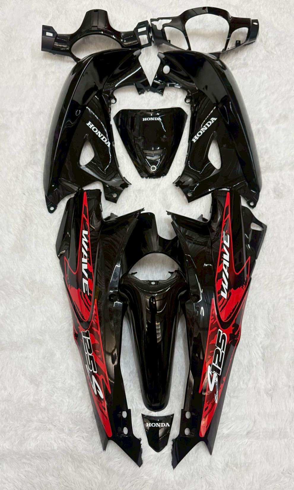 Wave 125-S Color Set, All Black, Year 2002, Red Pattern, Arm Work ราคา 2,350 บาท*ส่งฟรี