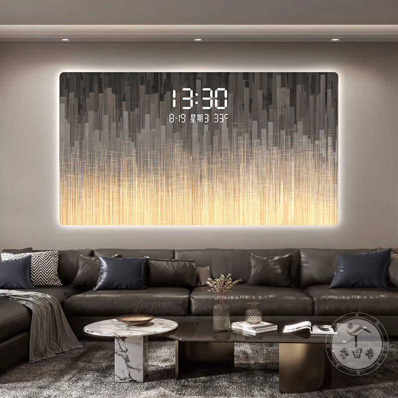 XIANGTUYIN | Large Living Room Digital Screen Wall Art with Light and Clock ราคา 4,554 บาท*ส่งฟรี