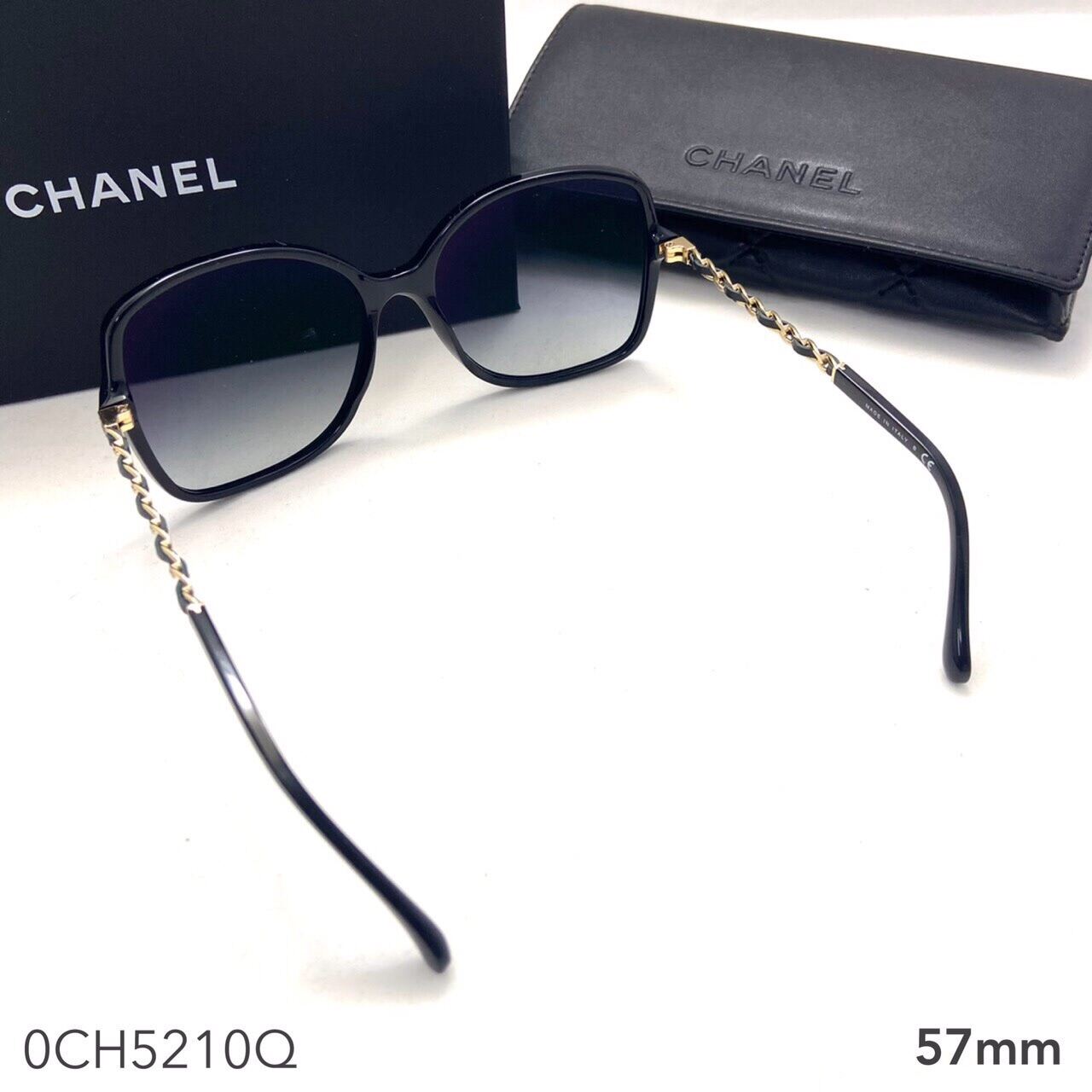 chanel round sunglasses with chain