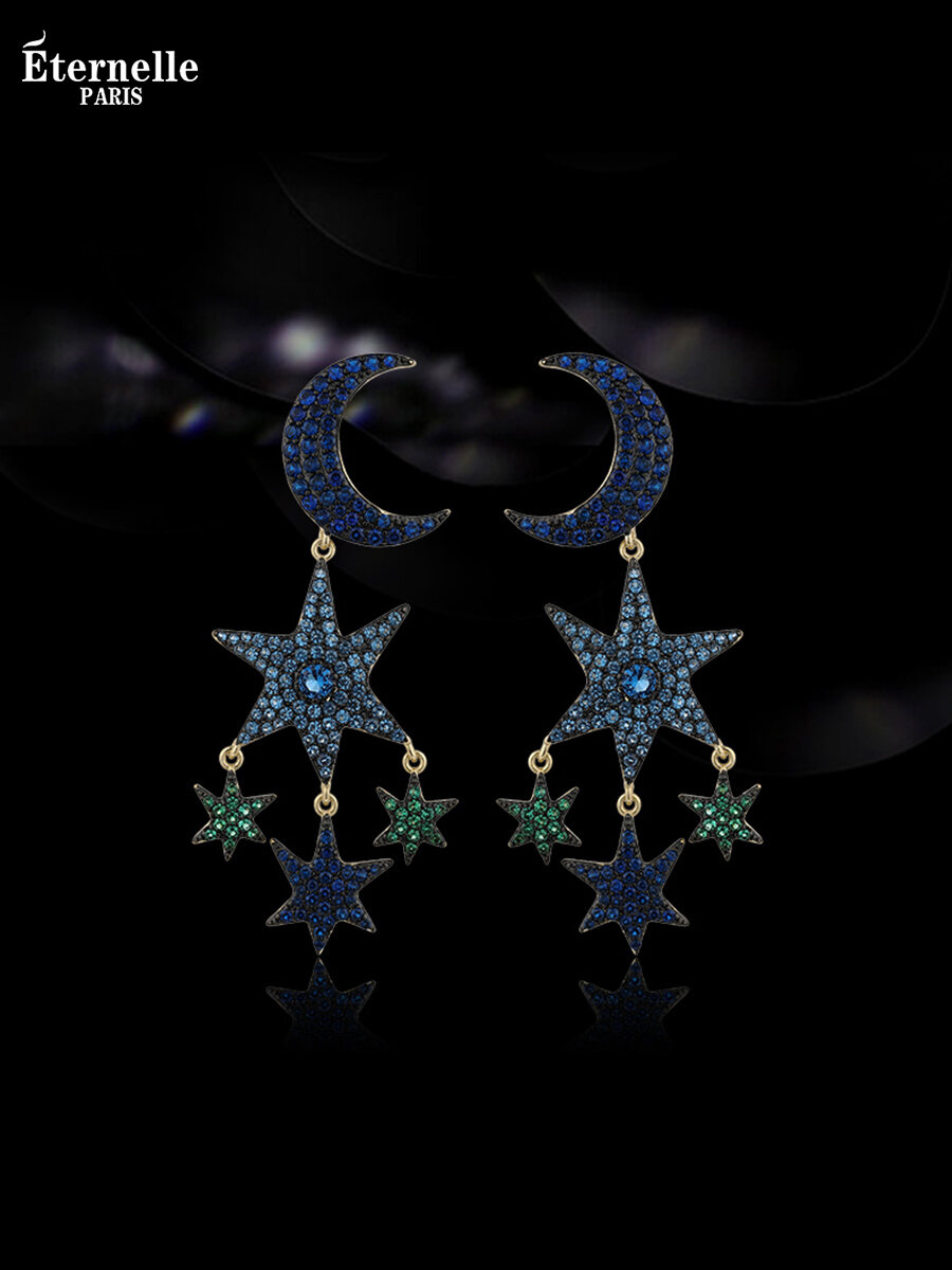 [Eternelle | Eternelle Original French Silver Earrings Luxury Banquet Star Moon Pendant High-End Sensation Women's Jewelry Fresh Outfit,Eternelle | Eternelle Original French Silver Earrings Luxury Banquet Star Moon Pendant High-End Sensation Women's Jewel ราคา 2,289 บาท*ส่งฟรี