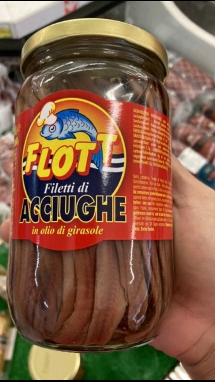 ปลาเอ็นโชวีในน้ำมันทานตะวัน 680 กรัม acciughe a filetti in oliodi 680 g ตราฟลอทท์