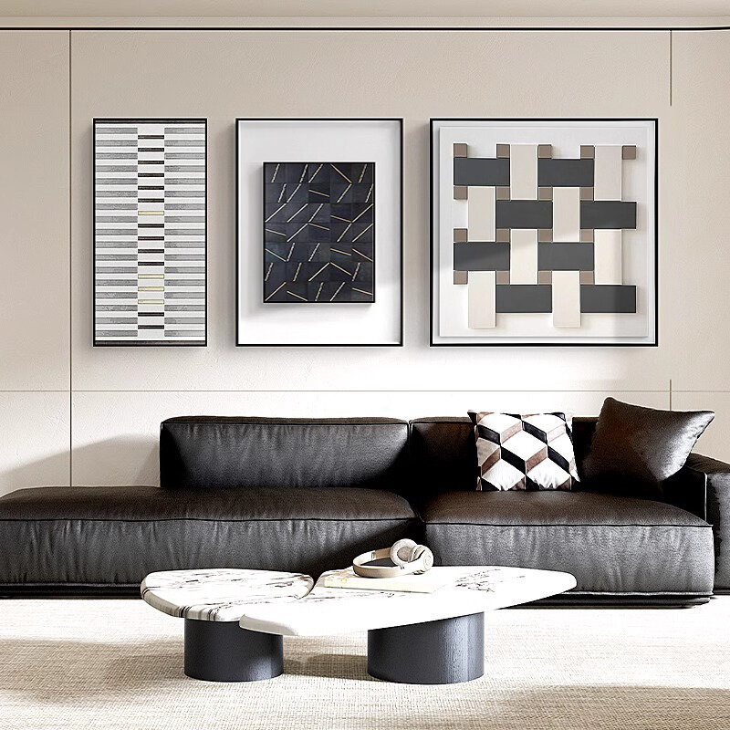 YASISHA | Abstract Living Room Sofa Wall Decor Triptych Geometric Minimalist Art ราคา 1,566 บาท*ส่งฟรี