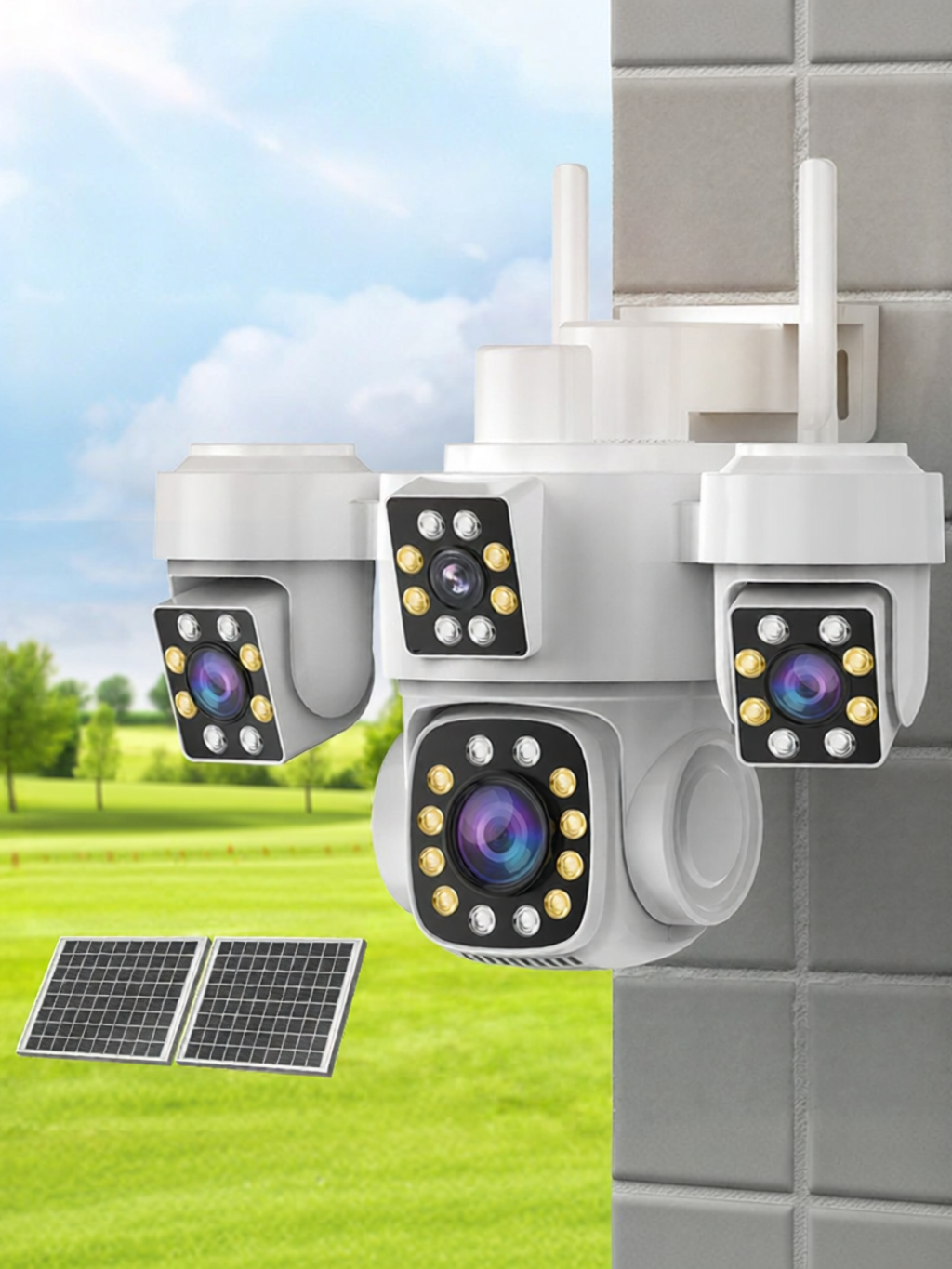 CONRING | Solar Waterproof 360 Degree Night Vision Outdoor Security Camera ราคา 1,237 บาท*ส่งฟรี