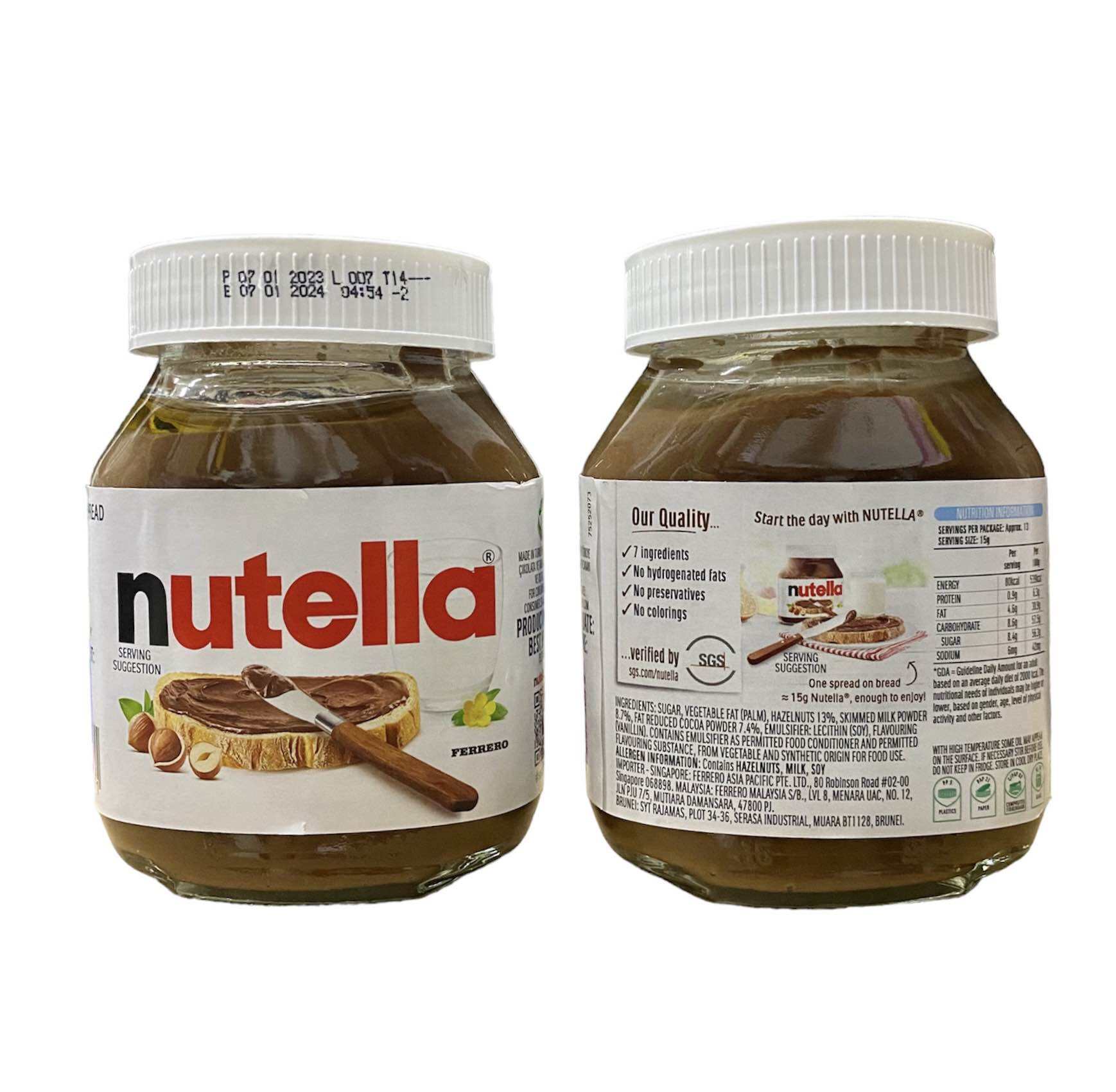 nutella นูเทลล่า(ขวดแก้ว) เฮเซลนัทบดผสมโกโก้ 200 กรัม นำเข้าจากมาเลเซีย Nutella Hazelnut Cocoa Spread แยมทาขนมปัง chocolate ช็อกโกแลต แท้ ราคา 110 บาท*ส่งฟรี