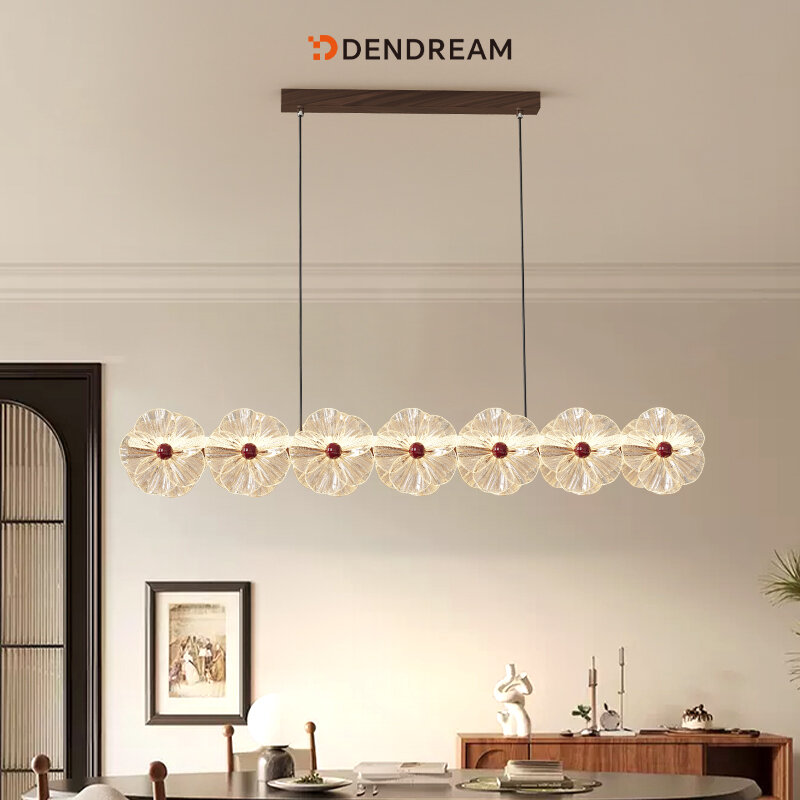 DENGJIAN | Smart Romantic French Cream Midcentury Linear Dining Chandelier ราคา 3,989 บาท*ส่งฟรี