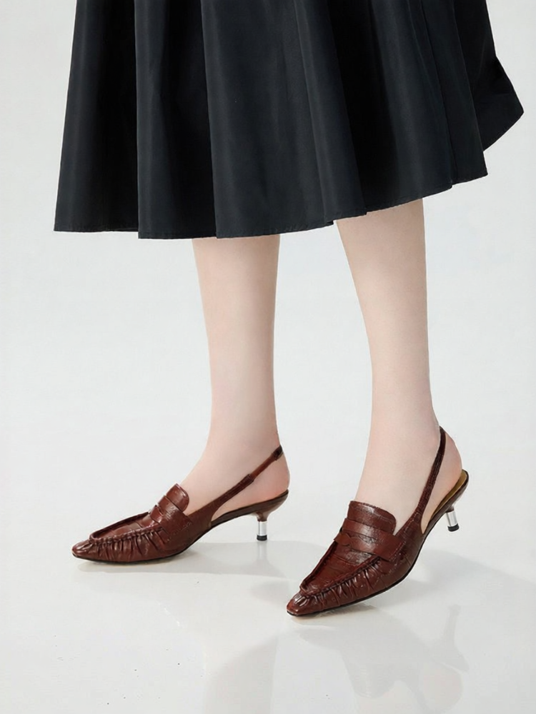 Girdear | High Heel Thin Heel Open Back Shoes ราคา 3,826 บาท*ส่งฟรี
