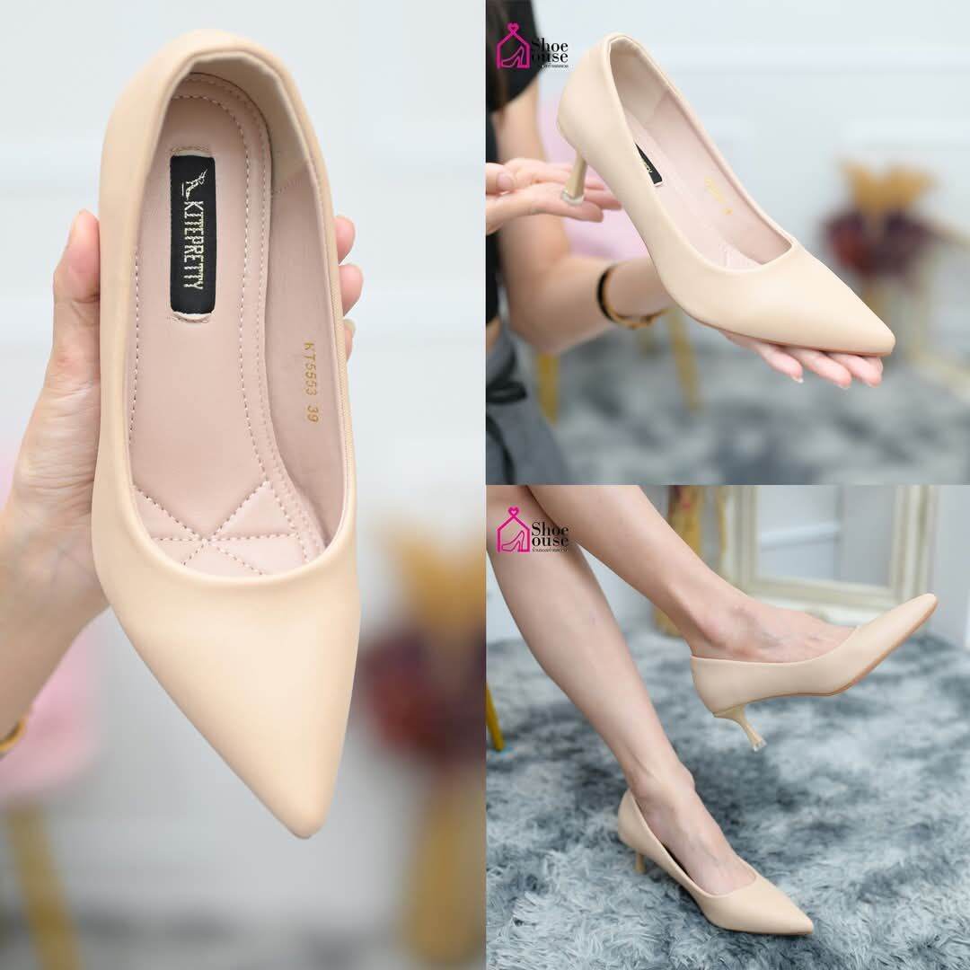 รองเท้าคัชชูหัวแหลม ส้นสูง2นิ้ว ราคา 390 บาท*ส่งฟรี