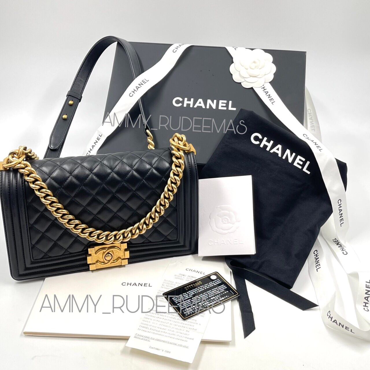 CHANEL BOY 10” GHW Holo 27 Lazada.co.th