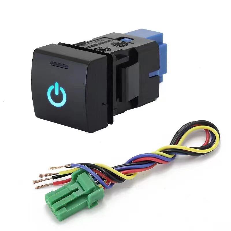 Switch, Toyota Button, Blue Light, Small Base, New Toyota (Open-Close Shaped Base) ราคา 75 บาท*ส่งฟรี