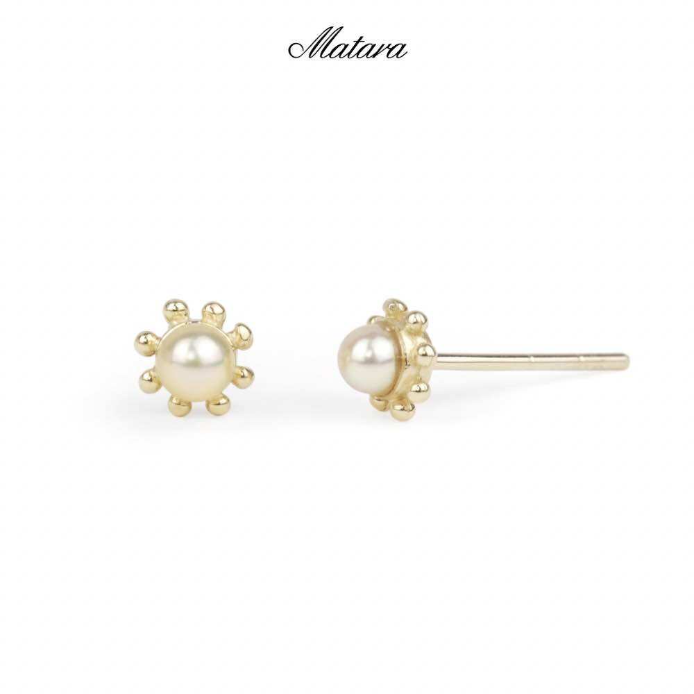 Matara Classic Akoya Go Gold Earrings 9K Gold Earrings with Akoya Pearls ราคา 12,500 บาท*ส่งฟรี