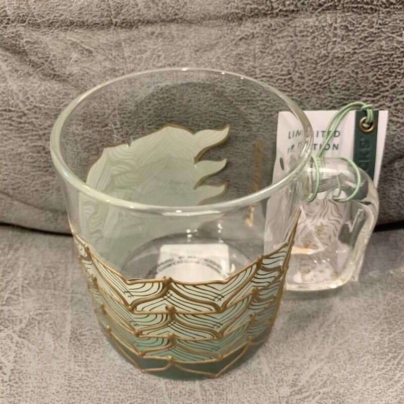 Starbucks 50th Anniversary Glass Sirens Tail Mug, 12oz