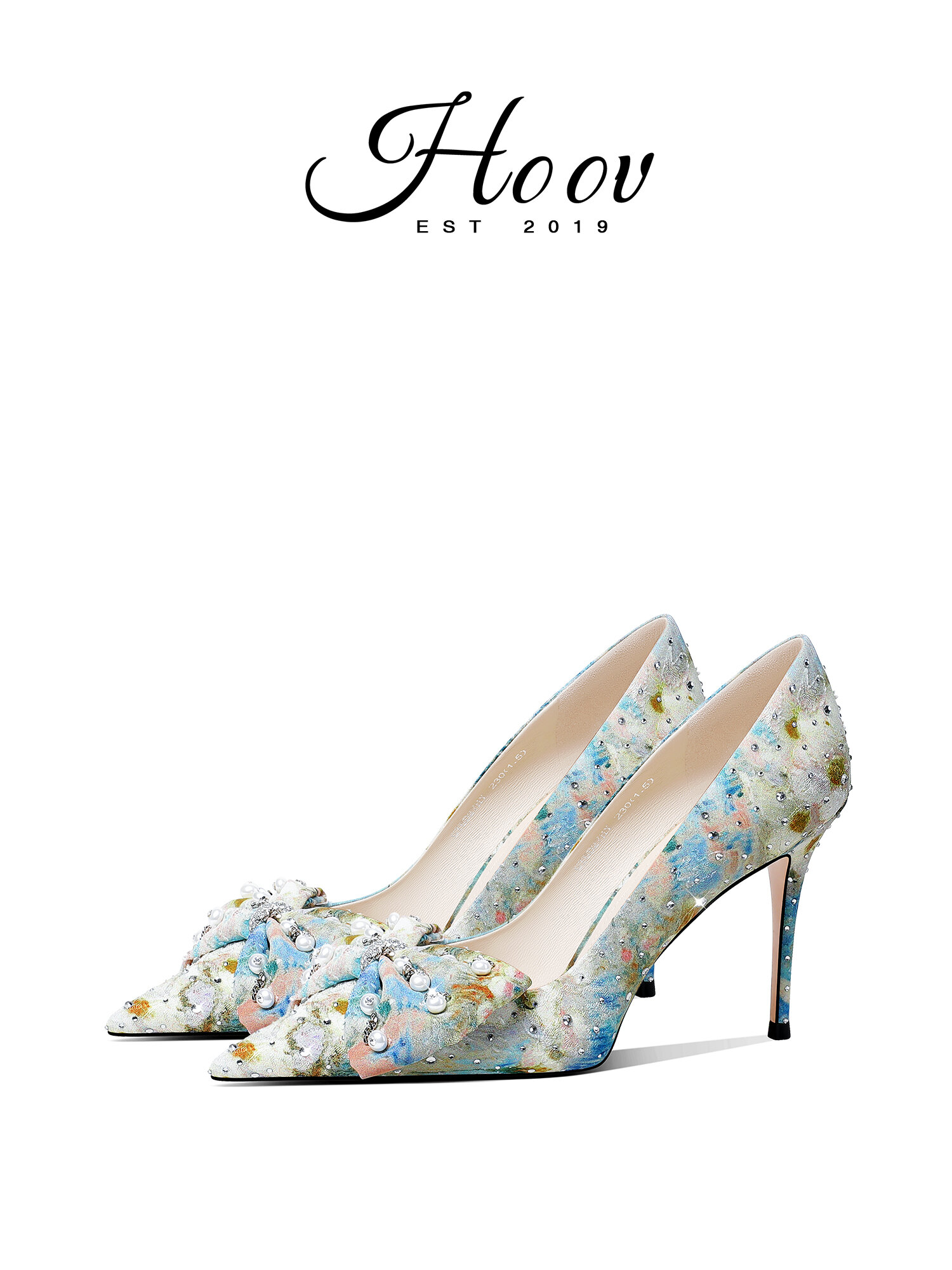 HOOV | Unique Pearl Bow Pointed Stiletto Heels Banquet Shoes ราคา 8,194 บาท*ส่งฟรี