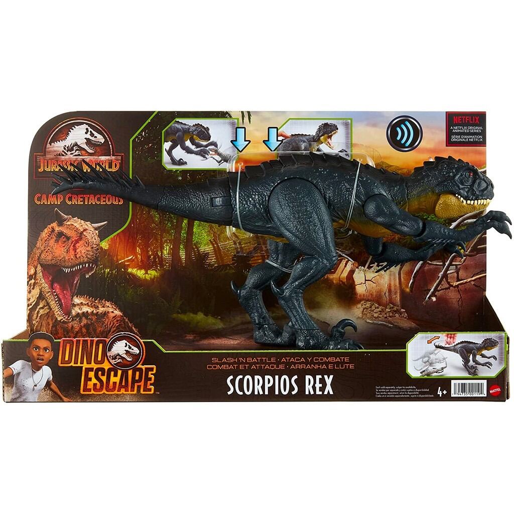 Jurassic World Slash 'N Battle Scorpios Rex จูราสสิค เวิลด์ ไดโนเสาร์ ทีเร็กซ์ รุ่น HBT41