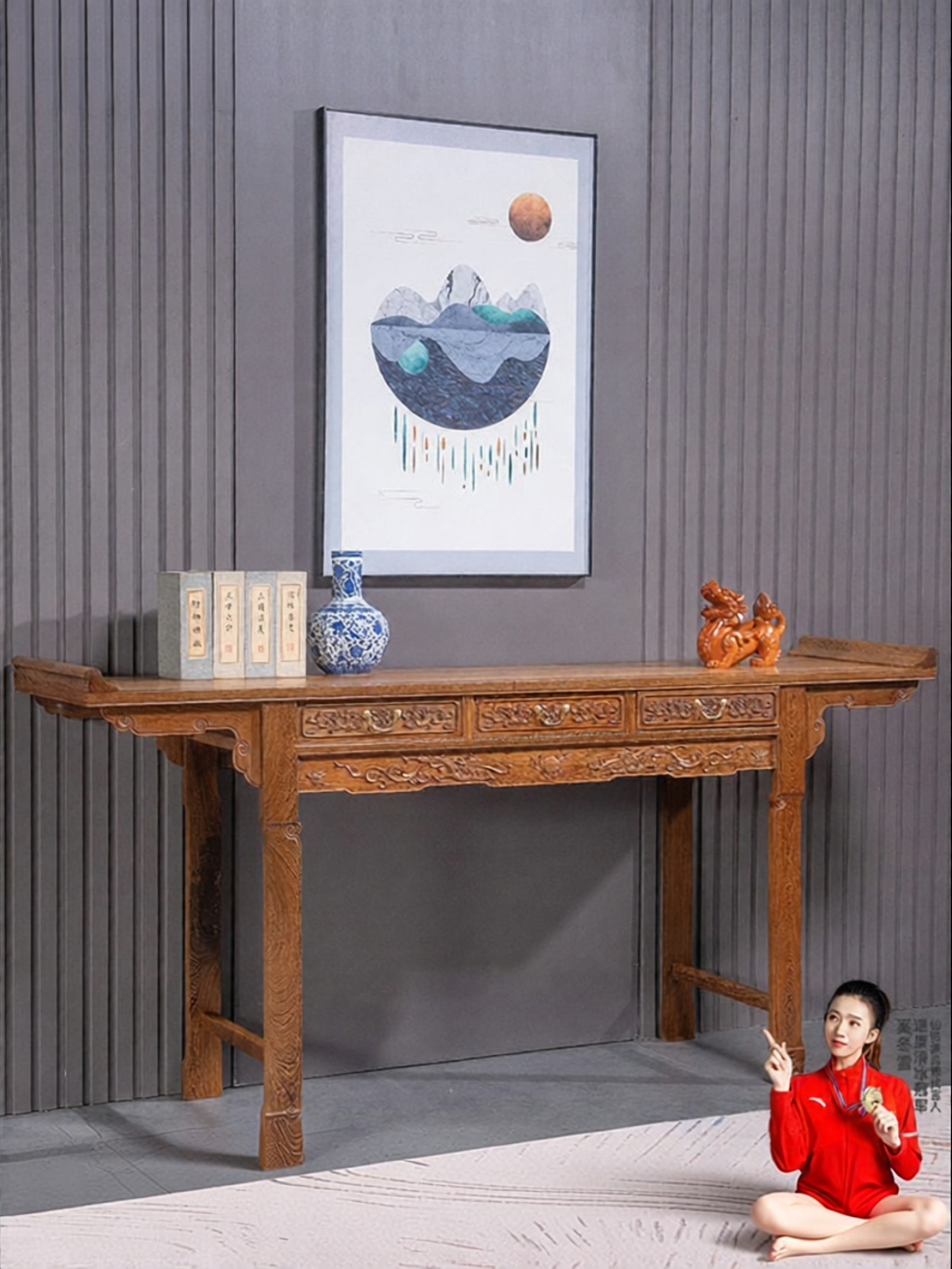 XIANMINGYUAN | Traditional Chinese Antique Redwood Offering Table ราคา 38,124 บาท*ส่งฟรี