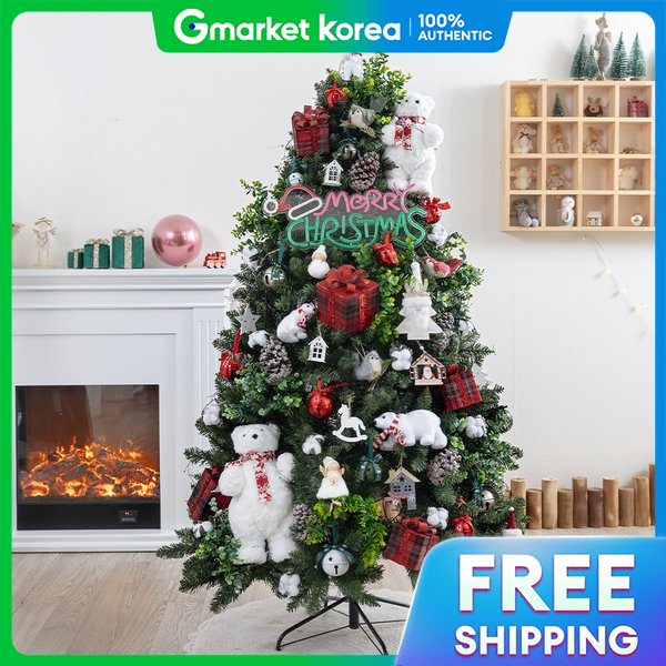 flowertree | Christmas Tree Decoration Full Set, Soft Polar Bear Montana, 180cm, Double-Sided, Large Pvc ราคา 27,347 บาท*ส่งฟรี