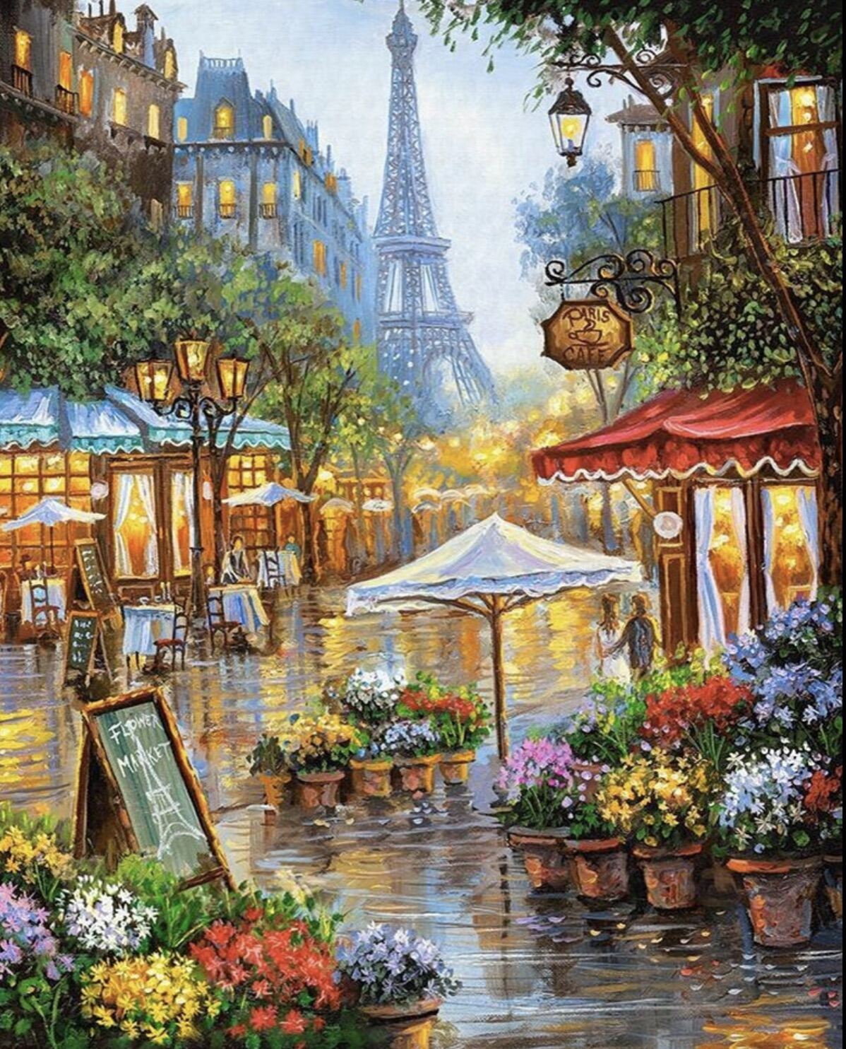 Paint by numbers ภาพระบายสีตามตัวเลข ไม่มีเฟรม - Unframed paint by numbers : Paris market