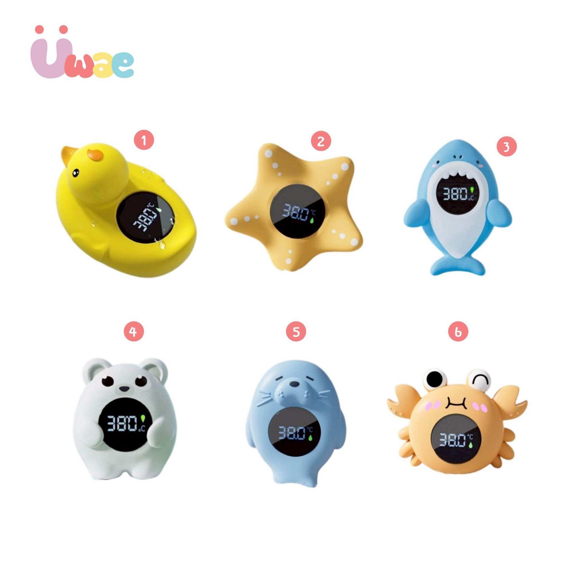 Uwae Digital Water Thermometer Led Display Children's Bathing Accessories Model Tp001-Tp006 ราคา 395 บาท*ส่งฟรี