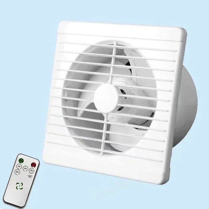 พัดลมระบายอากาศติดผนังควบคุมระยะไกล4/6/8นิ้ว220V สำหรับห้องน้ำห้องน้ำห้องครัว ราคา 433 บาท*ส่งฟรี