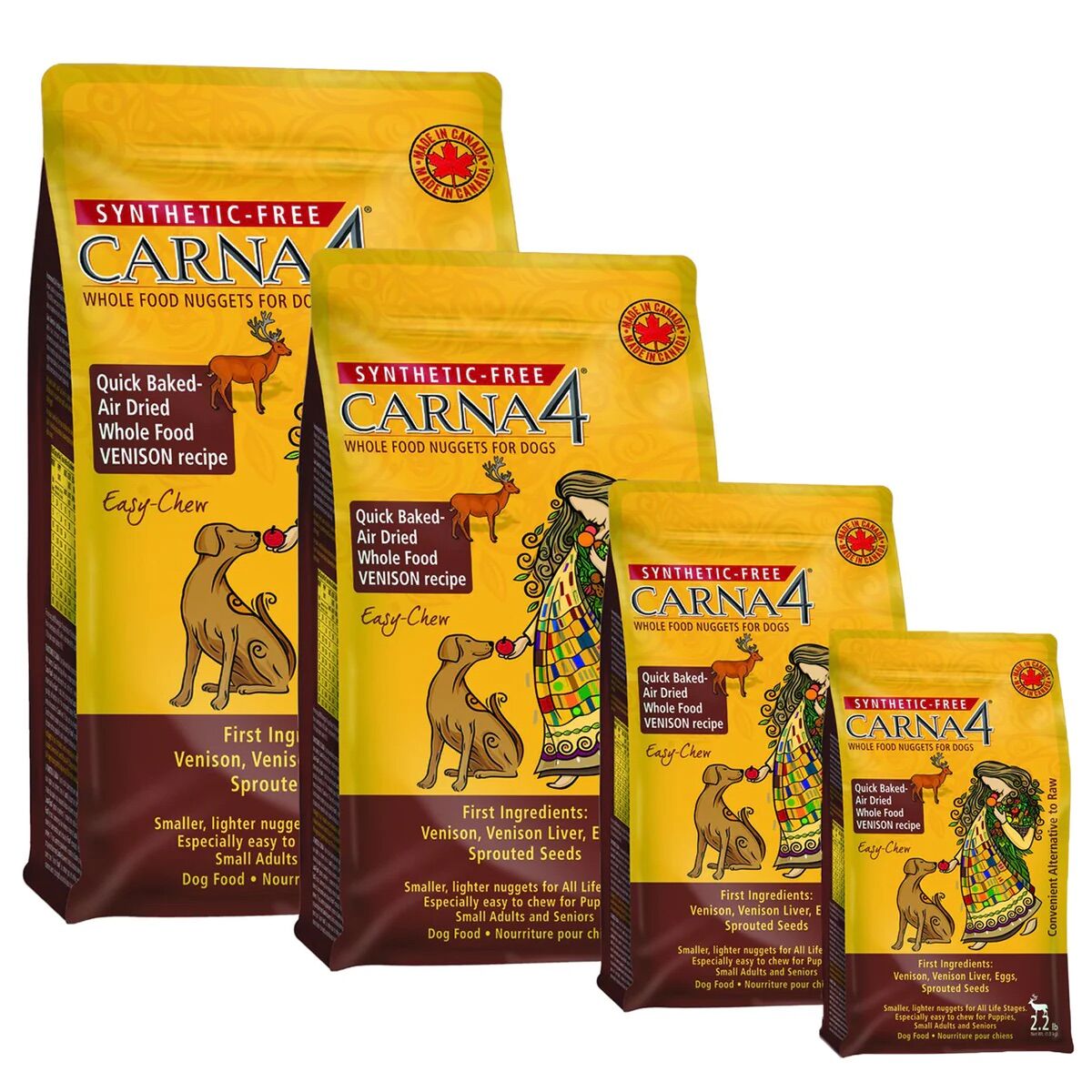 อาหารสุนัข Carna4 Air Dried Whole Food Nuggets สูตร Easy Chew Venison