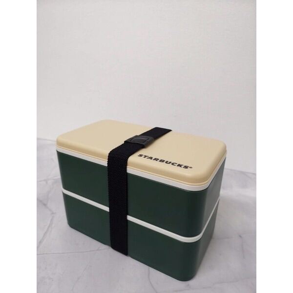 🌿Starbucks lunch box set ปิ่นโตกล่องข้าว 2 ชั้น พร้อมกระเป๋าผ้าสีเขียว