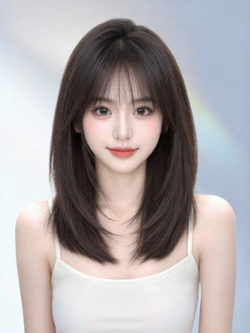 MENGSIQIAN | Natural Real Hair Wig Medium Length Fluffy Lace Front ราคา 26,725 บาท*ส่งฟรี