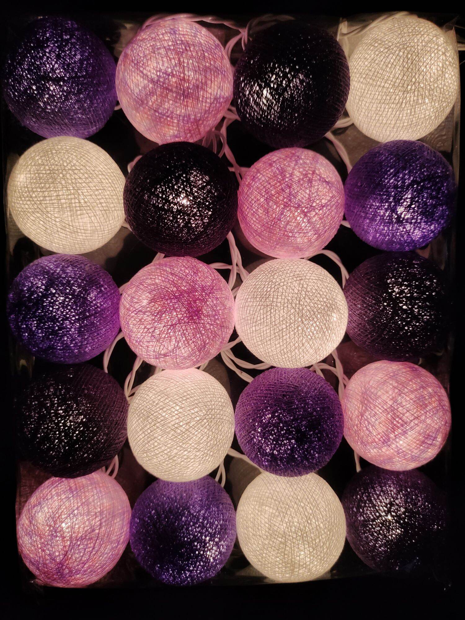 (บอลลาย)ไฟประดับ โคมไฟลูกบอลด้าย ไฟบอลด้าย บอลด้าย ไฟบอล บอลไฟ ไฟตกแต่งห้อง Ball light Handmade