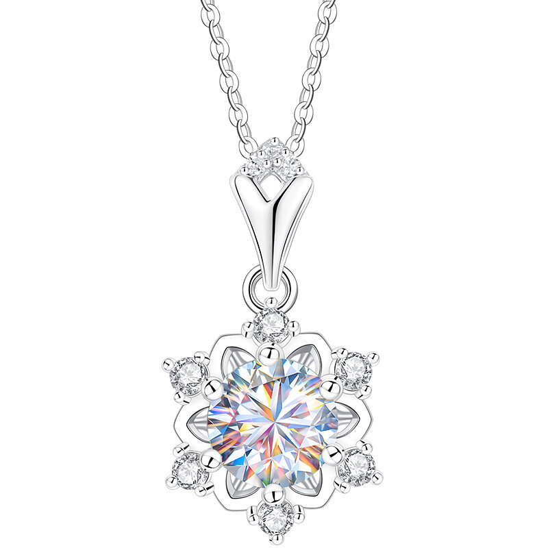 East Beauty | Moissanite Sparkle Sterling Silver Necklace 999 Purity ราคา 1,576 บาท*ส่งฟรี