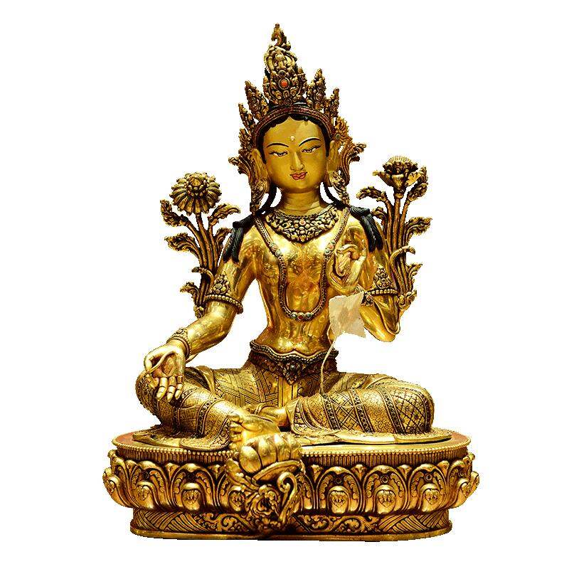 CHUANGLONG | Handmade Sakyamuni Green Tara Nepalese Artistic Crafts Copper Full Gilded Carved Statue ราคา 377,316 บาท*ส่งฟรี