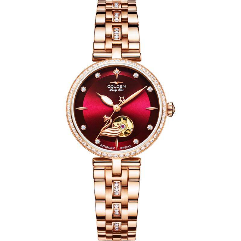 GOLGEN | Luxury Small Swan 18K Gold Openwork Mechanical Watch ราคา 23,629 บาท*ส่งฟรี