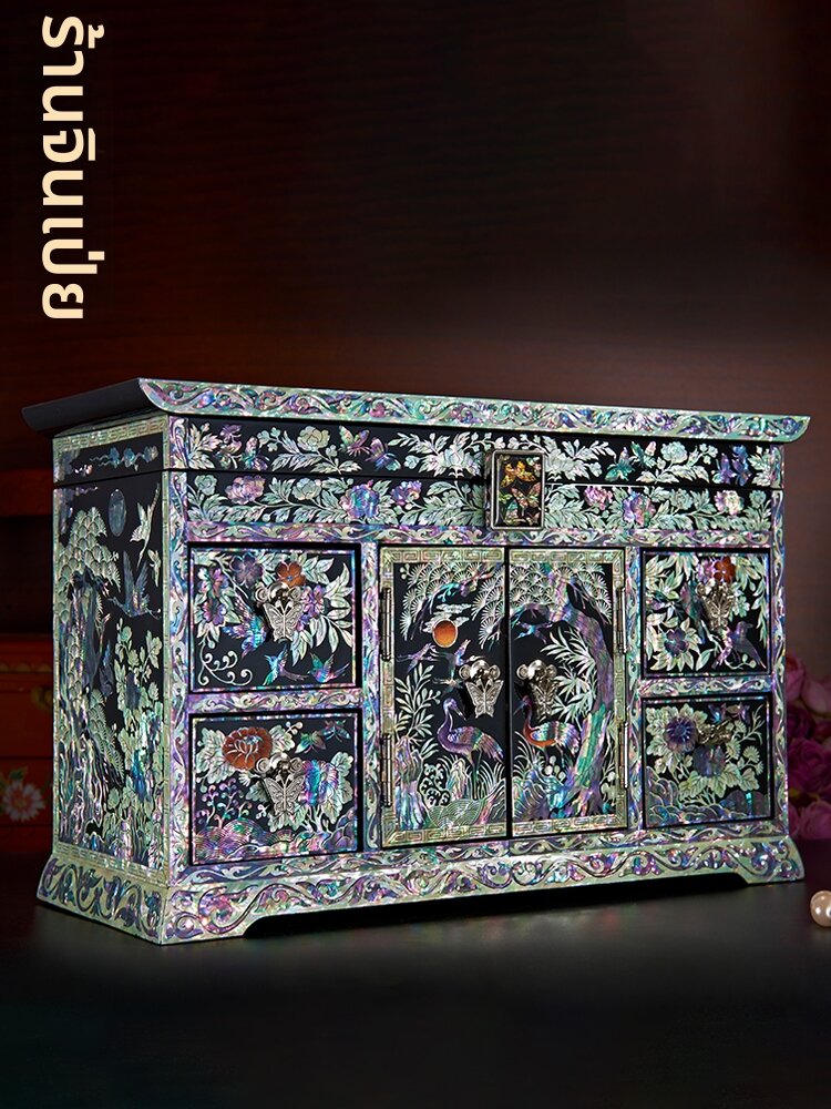 JINBEICHUANSHUO | Wedding Gift New Bride Dowry Organizer Lacquer Jewelry Box ราคา 44,847 บาท*ส่งฟรี