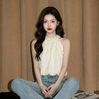 CHOEFULYN | เสื้อกั๊กแขนกุดคอวีหรูหราแบบฝรั่งเศส