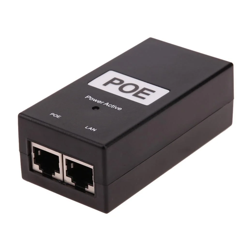 48V 0.5A 24W Desktop POE Power Injector Ethernet Adapter Surveillance CCTV - intl