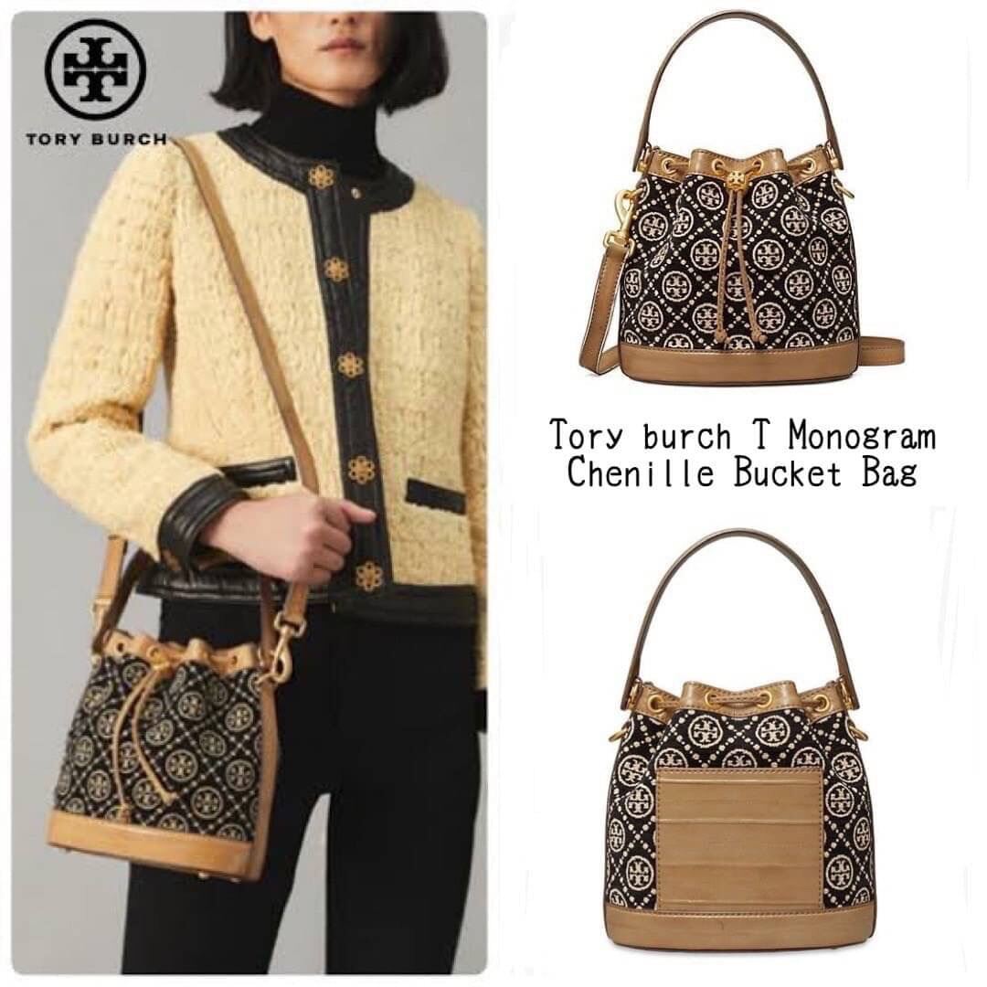 งานช็อป ? Tory burch T Monogram Chenille Bucket Bag 