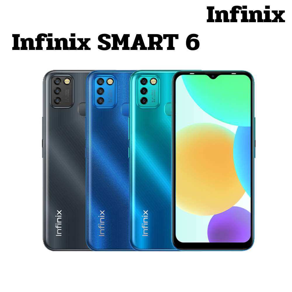 โทรศัพท์ Infinix Smart 6 Ram3GB/Rom64GB แบตเตอรี่5000mAh ชาร์จไว10W เครื่องใหม่เคลียร์สต๊อก ราคา 2,599 บาท*ส่งฟรี
