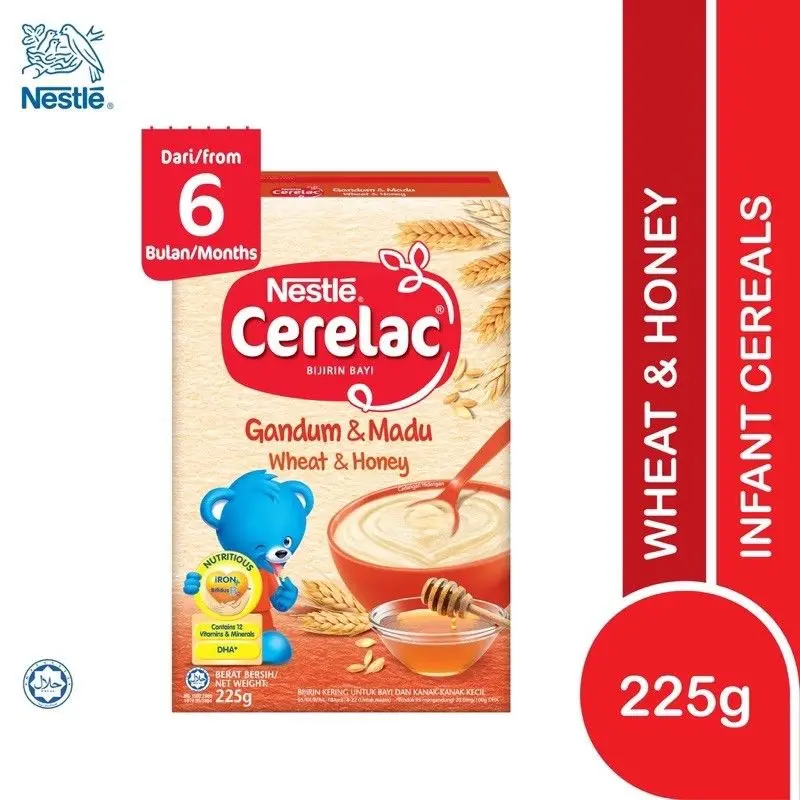 Nestle Cerelac ซีรีแล็ค รสแป้งผสมน้ำผึ้ง อาหารเสริมสำหรับเด็ก 6 เดือนขึ้นไป ขนาด 250 กรัม